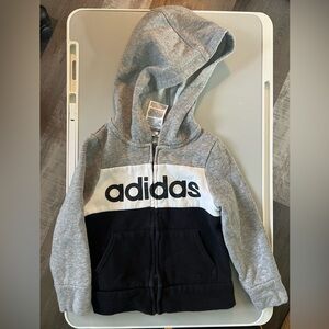 Adidas Kids Gray and Black Hoodie